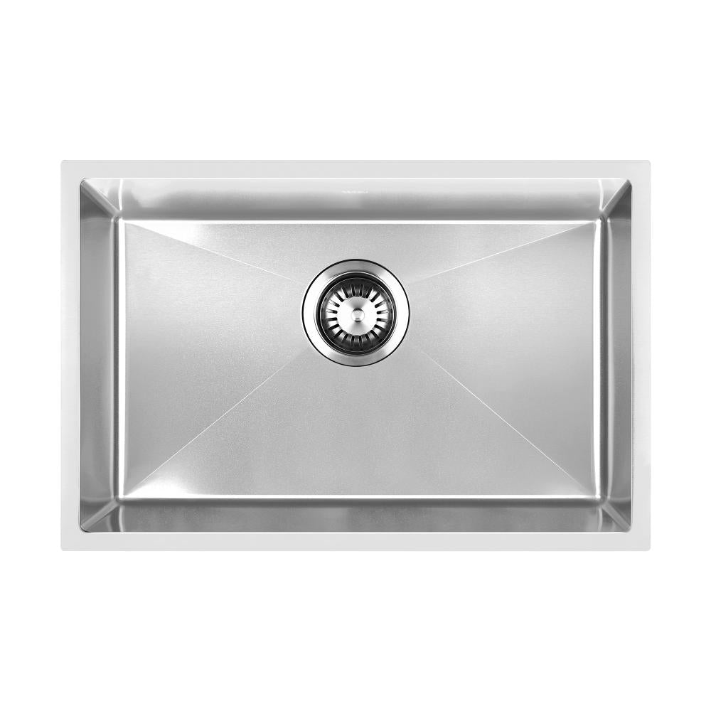 Welba 60X45CM Stainless Steel Sink Single Bowl with Waste Silver-Stainless Steel Sink-PEROZ Accessories