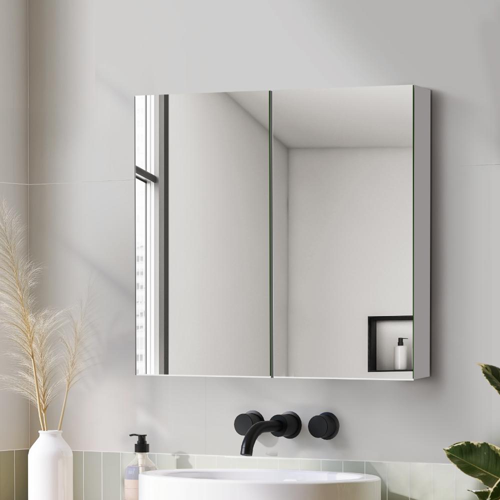 Welba Bathroom Mirror Cabinet Vanity Medicine Shaving Wall Storage 750mmx720mm-Bathroom Cabinet-PEROZ Accessories