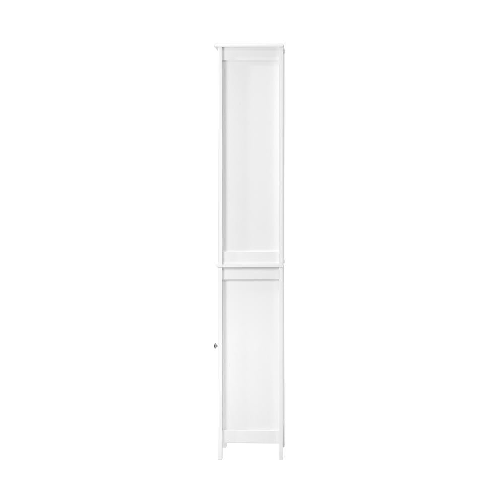 Oikiture Bathroom Cabinet Storage Laundry Tall Slim Cupboard Rattan Door White-Bathroom Cabinet-PEROZ Accessories