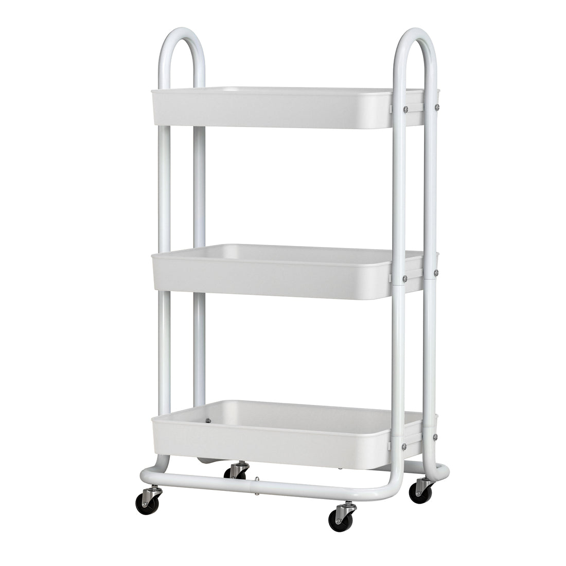 Artiss Storage Trolley Kitchen Cart 3 Tiers Rack Shelf Organiser Wheels White-Home &amp; Garden &gt; Storage-PEROZ Accessories