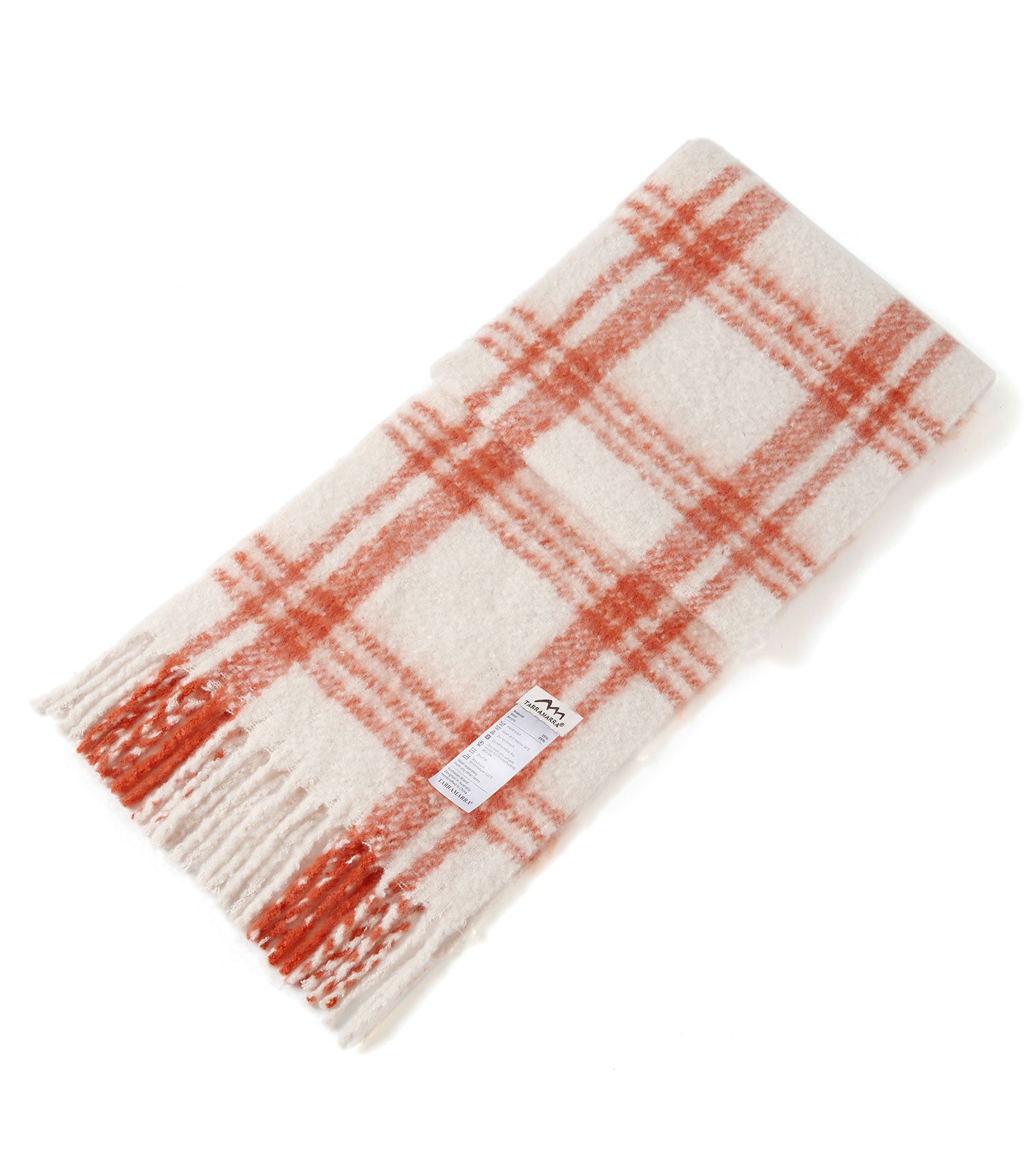 TARRAMARRA Checked Fringed Scarf for Women - TA8071-Scarves-PEROZ Accessories