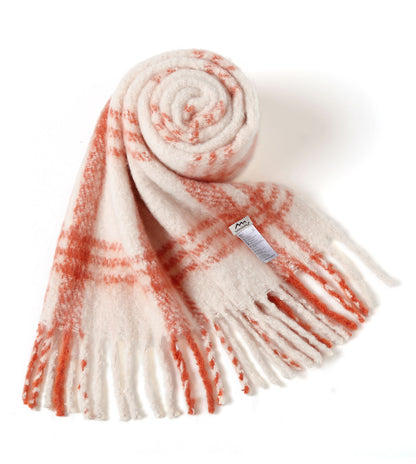 TARRAMARRA Checked Fringed Scarf for Women - TA8071-Scarves-PEROZ Accessories