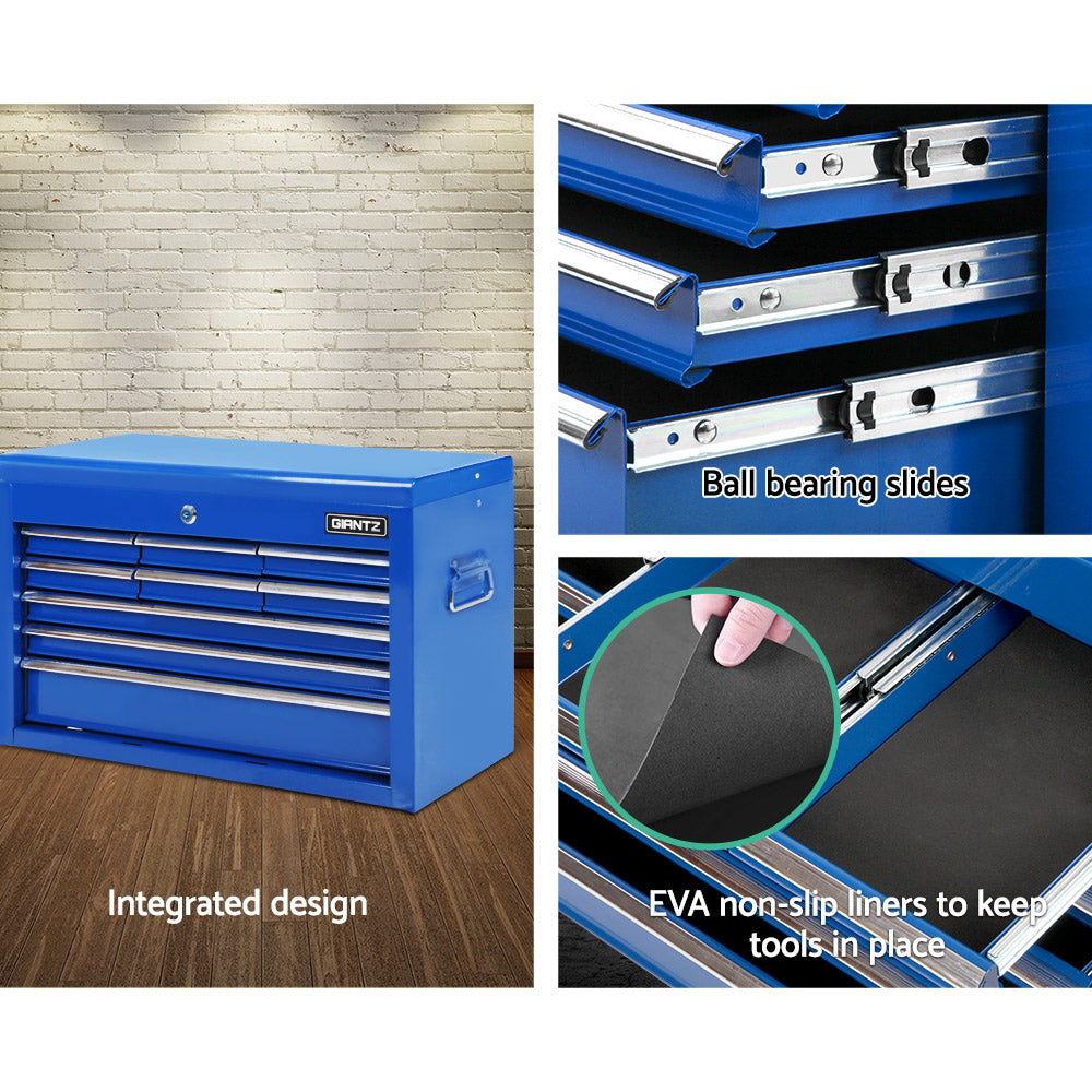 Giantz 9 Drawer Tool Box Cabinet Chest Toolbox Storage Garage Organiser Blue-Tools &gt; Tools Storage &gt; Tool Cabinets-PEROZ Accessories