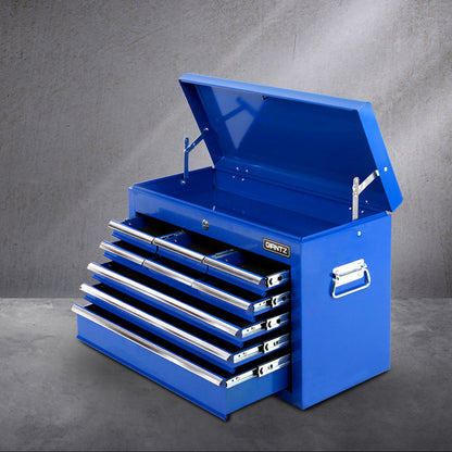 Giantz 9 Drawer Tool Box Cabinet Chest Toolbox Storage Garage Organiser Blue-Tools &gt; Tools Storage &gt; Tool Cabinets-PEROZ Accessories