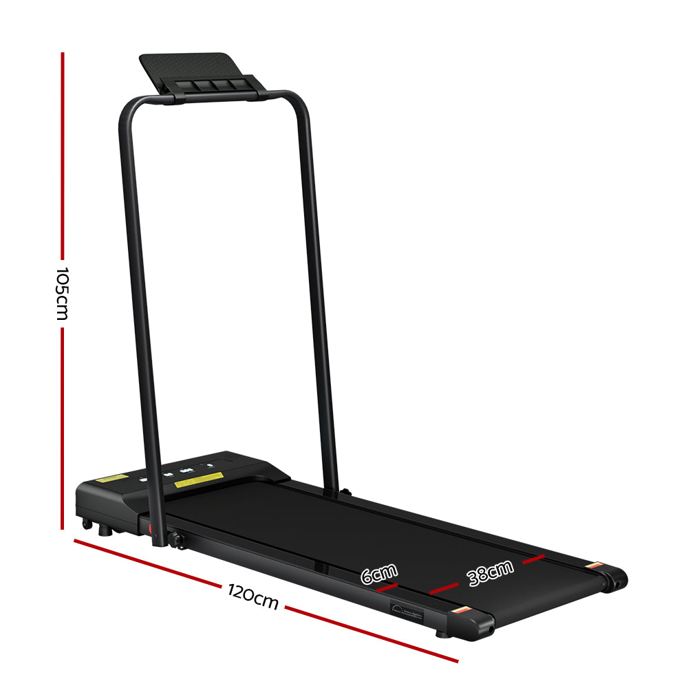 Everfit Treadmill Electric Walking Pad Under Desk Home Gym Fitness 380mm Black-Sports &amp; Fitness &gt; Exercise, Gym &amp; Fitness &gt; Treadmills-PEROZ Accessories