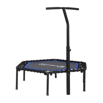 Everfit 48inch Hexagon Fitness Trampoline Rebounder Adjustable Handrail Blue-Sports &amp; Fitness &gt; Trampolines &gt; Trampolines &amp; Accessories-PEROZ Accessories