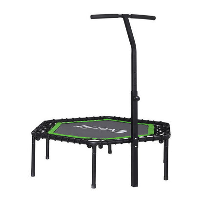 Everfit 48inch Hexagon Fitness Trampoline Rebounder Adjustable Handrail Green-Sports &amp; Fitness &gt; Trampolines &gt; Trampolines &amp; Accessories-PEROZ Accessories