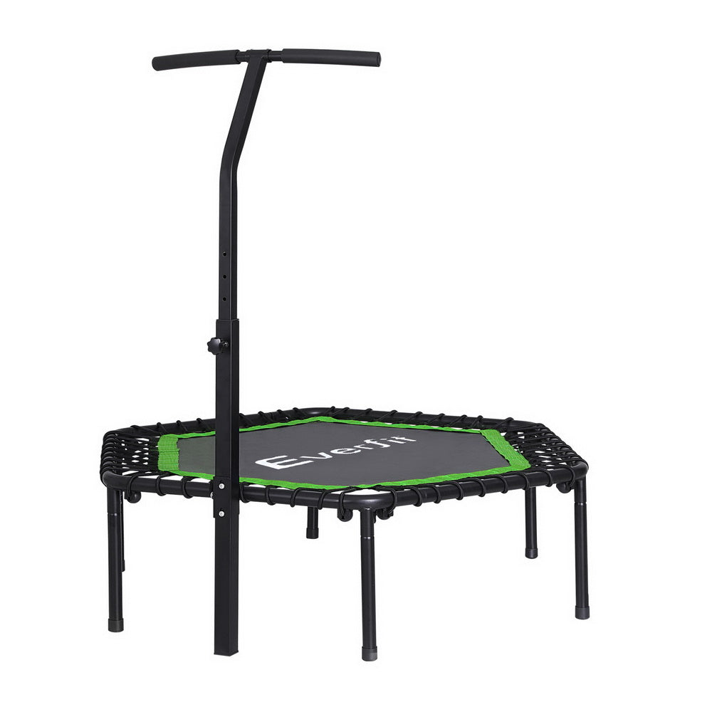 Everfit 48inch Hexagon Fitness Trampoline Rebounder Adjustable Handrail Green-Sports &amp; Fitness &gt; Trampolines &gt; Trampolines &amp; Accessories-PEROZ Accessories