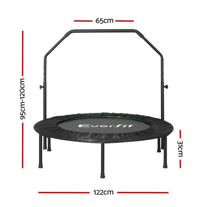 Everfit 48inch Round Fitness Trampoline Rebounder Adjustable Handrail Green-Sports &amp; Fitness &gt; Trampolines &gt; Trampolines &amp; Accessories-PEROZ Accessories