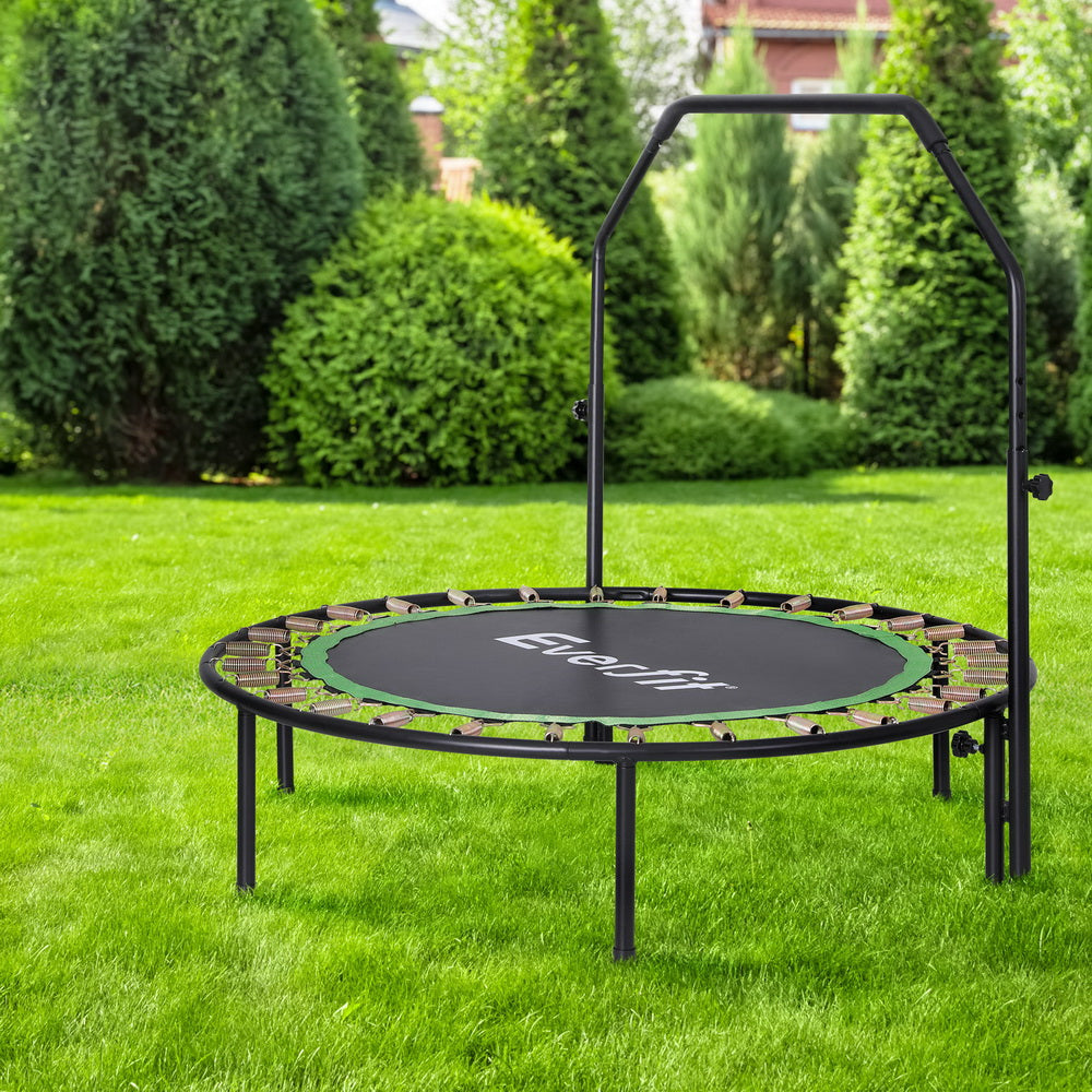 Everfit 48inch Round Fitness Trampoline Rebounder Adjustable Handrail Green-Sports &amp; Fitness &gt; Trampolines &gt; Trampolines &amp; Accessories-PEROZ Accessories