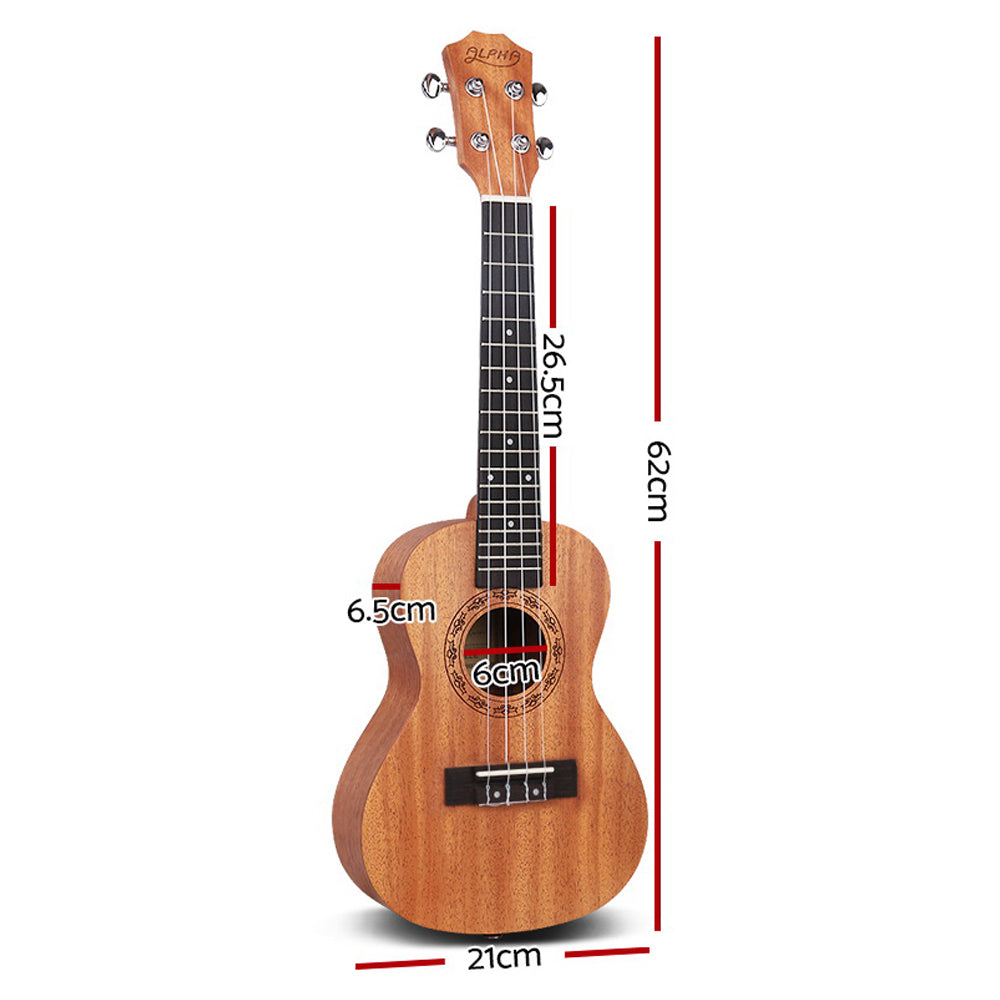 Alpha 23&quot; Ukulele Natural Mahogany Concert Beginner Gift w/ Carry Bag-Audio &amp; Video &gt; Musical Instrument &amp; Accessories-PEROZ Accessories