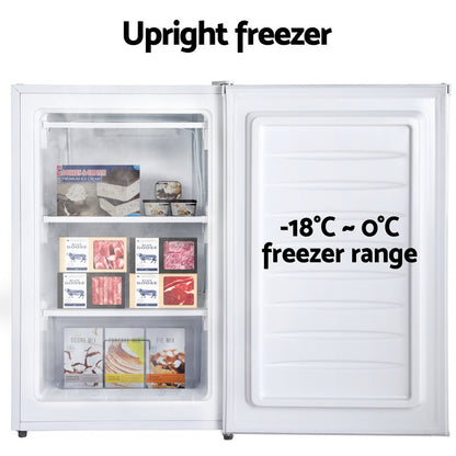 Devanti 81L Upright Freezer Fridge White-Appliances &gt; Fridges &amp; Freezers &gt; Freezers-PEROZ Accessories