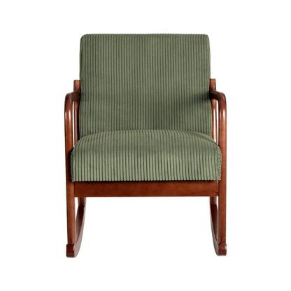 Artiss Rocking Armchair Nursing Chair Corduroy Green-Furniture &gt; Bar Stools &amp; Chairs-PEROZ Accessories