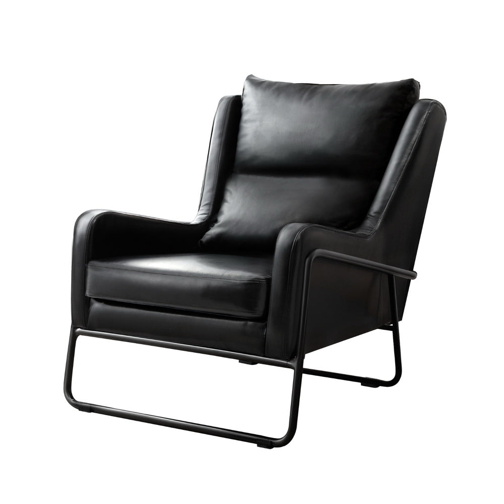 Artiss Armchair Accent Chair PU Leather Wingback Black-Furniture &gt; Bar Stools &amp; Chairs &gt; Arm Chairs &amp; Recliners-PEROZ Accessories