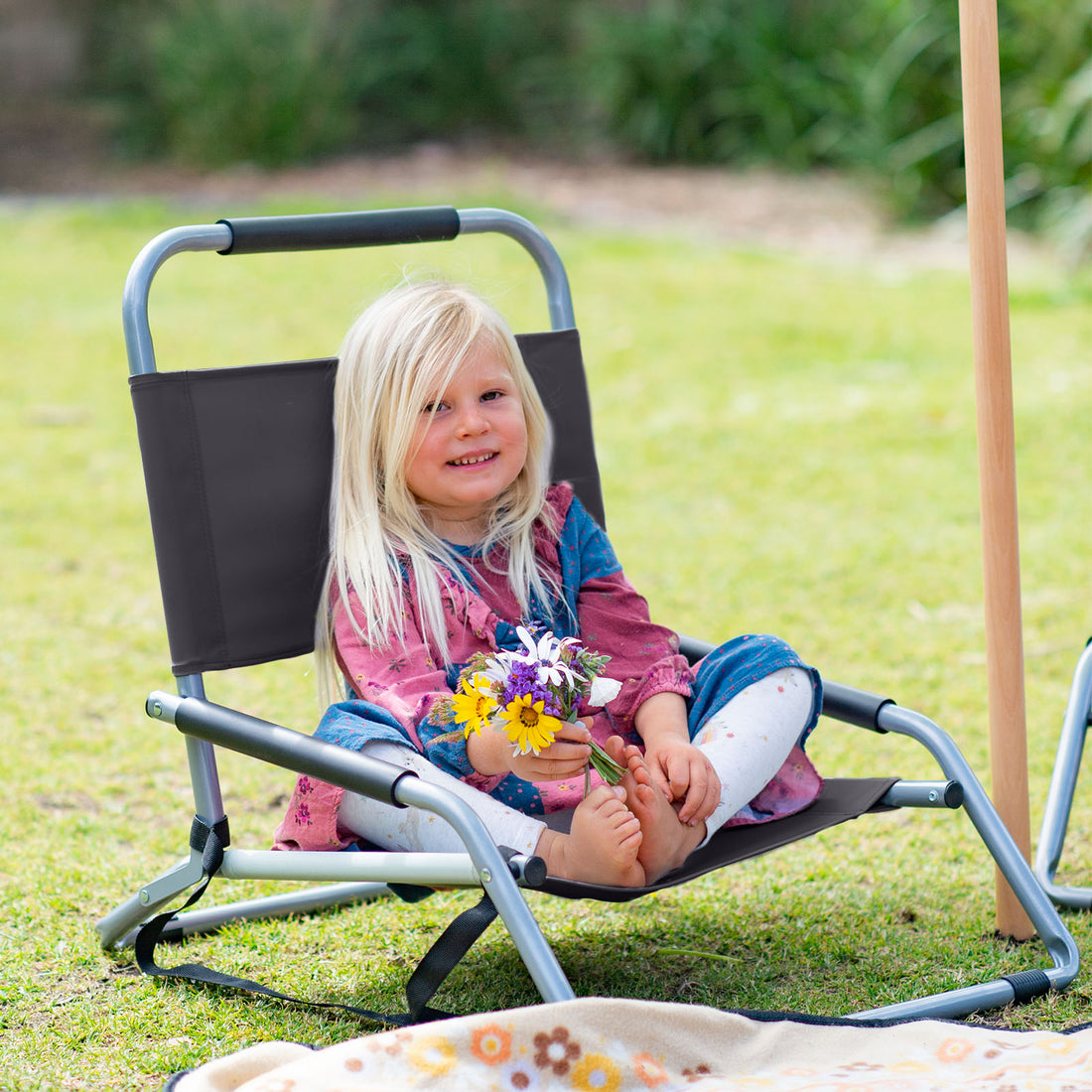 Havana Outdoors Beach Chair 2 Pack Folding Portable Summer Camping Outdoors - Black-Furniture &gt; Outdoor &gt; Outdoor Chairs-PEROZ Accessories