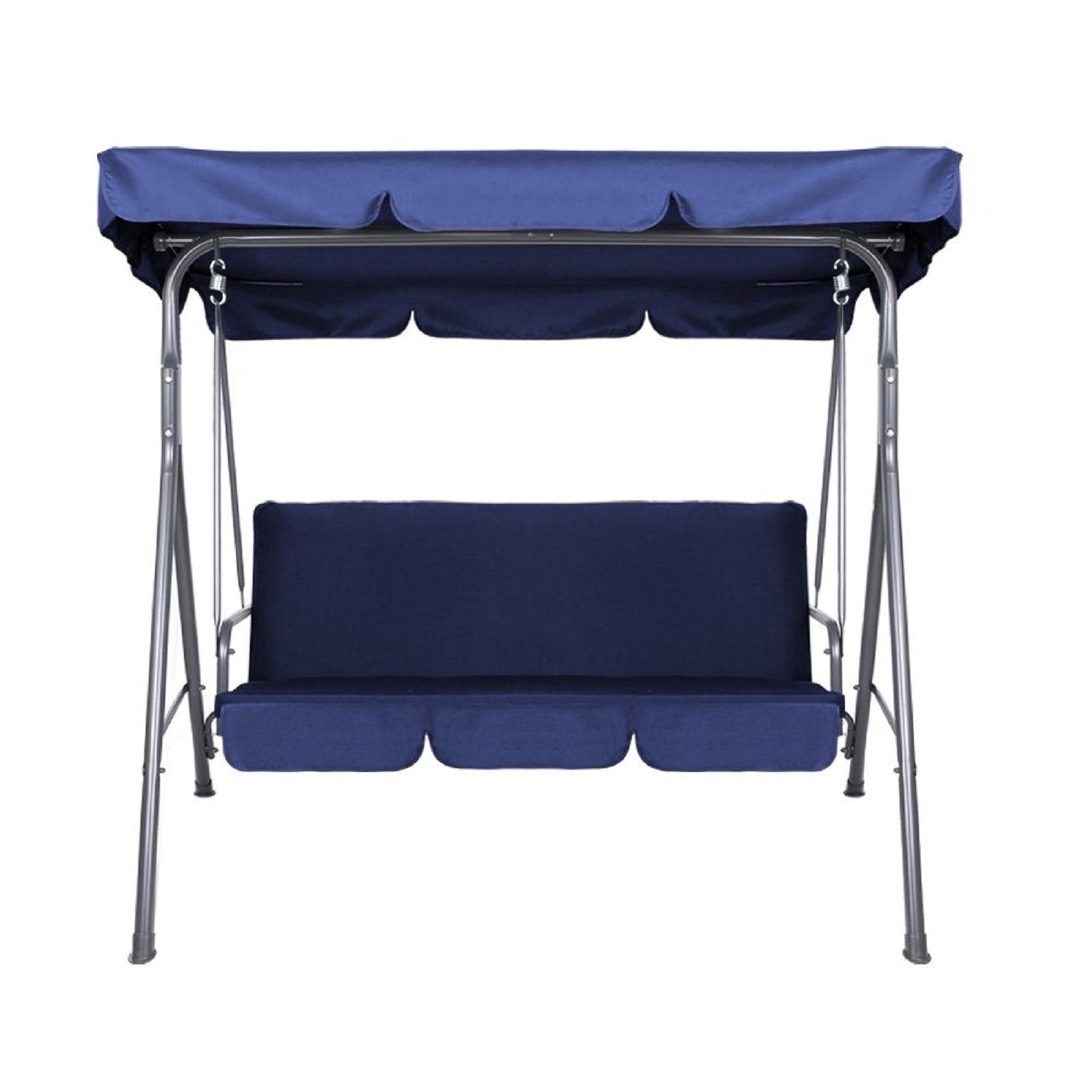 Milano Outdoor Swing Bench Seat Chair Canopy Furniture 3 Seater Garden Hammock - Dark Blue-Furniture &gt; Outdoor &gt; Outdoor Chairs-PEROZ Accessories