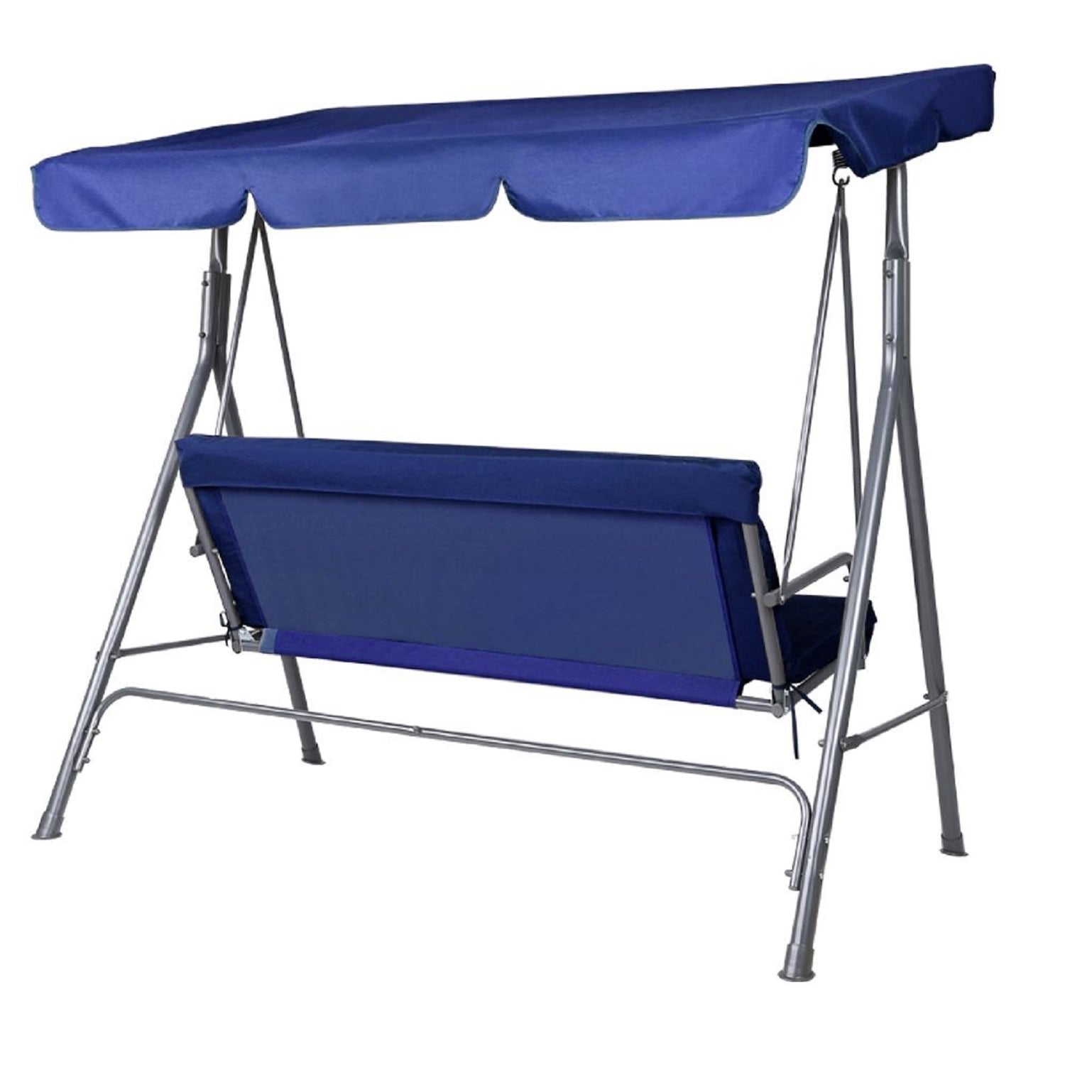 Milano Outdoor Swing Bench Seat Chair Canopy Furniture 3 Seater Garden Hammock - Dark Blue-Furniture &gt; Outdoor &gt; Outdoor Chairs-PEROZ Accessories