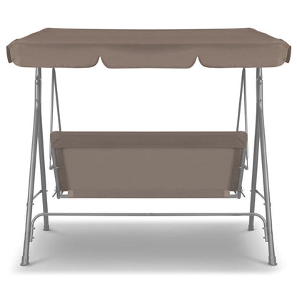 Milano Outdoor Swing Bench Seat Chair Canopy Furniture 3 Seater Garden Hammock - Coffee-Furniture &gt; Outdoor &gt; Outdoor Chairs-PEROZ Accessories