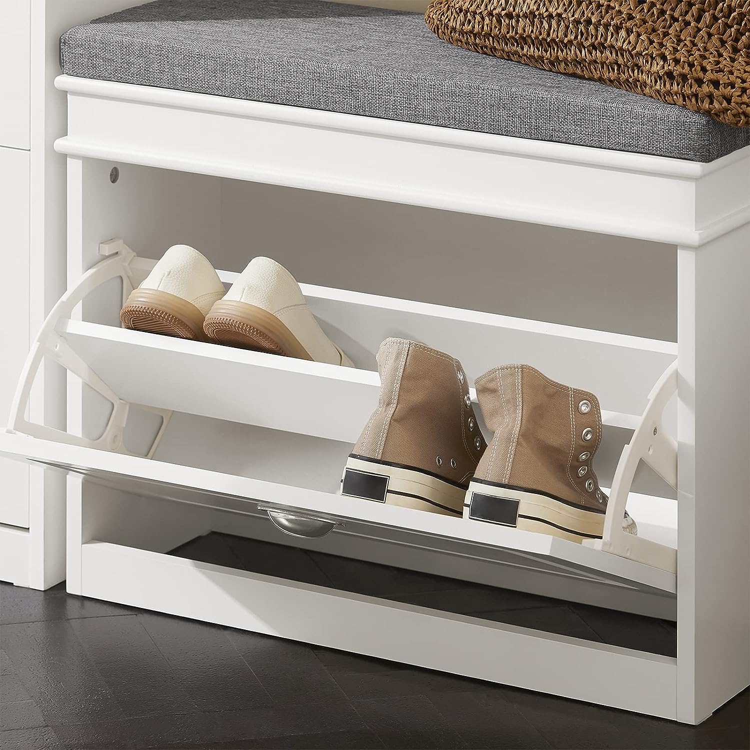 Tilt-Out Shoe Cabinet Shoe Rack-Furniture &gt; Living Room &gt; Shoe Storage-PEROZ Accessories