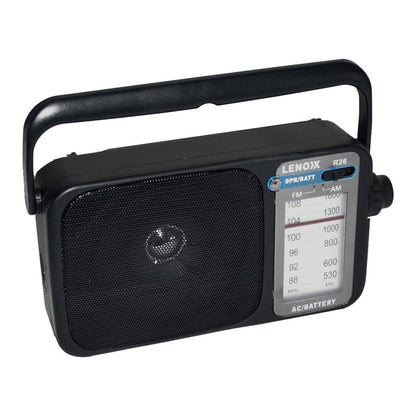 AM/FM Mantle Radio (Black) Battery Operated, w/ Bandwidth 540-1600-Audio &amp; Video &gt; Speakers-PEROZ Accessories