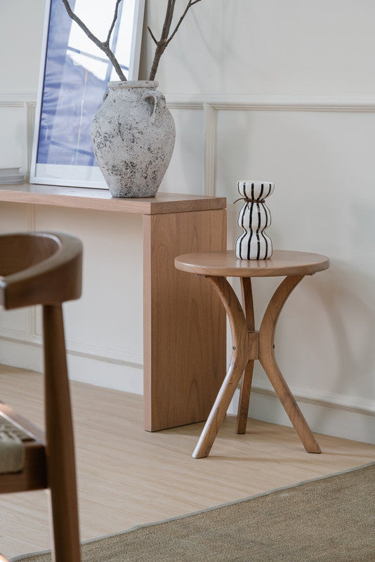 Gatsby Round Side Table - Small (Natural)-Furniture &gt; Living Room &gt; Side Tables-PEROZ Accessories