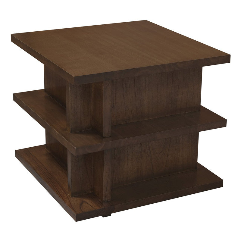 Hudson Oversized Square Side Table (Walnut)-Furniture &gt; Living Room &gt; Side Tables-PEROZ Accessories