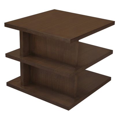 Hudson Oversized Square Side Table (Walnut)-Furniture &gt; Living Room &gt; Side Tables-PEROZ Accessories