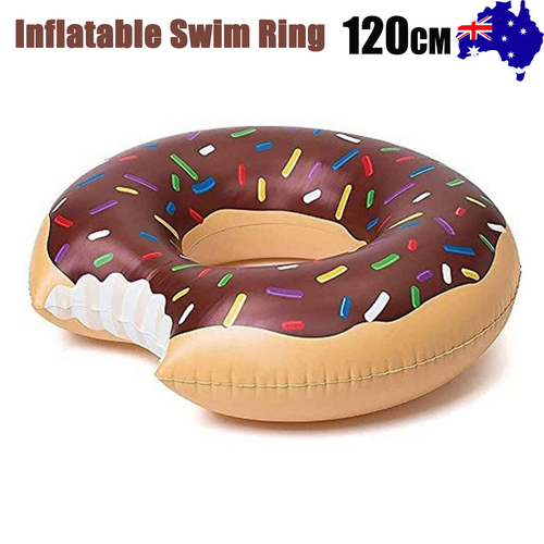 Coffee Inflatable Giant Donut Raft Swim Ring Float Swimming Pool Beach Lounge Pink Coff 120CM-Outdoor Recreation &gt; Camping &gt; Sleeping Bags-PEROZ Accessories