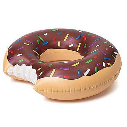 Coffee Inflatable Giant Donut Raft Swim Ring Float Swimming Pool Beach Lounge Pink Coff 120CM-Outdoor Recreation &gt; Camping &gt; Sleeping Bags-PEROZ Accessories