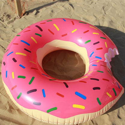 Pink Inflatable Giant Donut Raft Swim Ring Float Swimming Pool Beach Lounge Pink Coff 120CM-Sports &amp; Fitness &gt; Bikes &amp; Accessories &gt; Bicycle Stands &amp; Storage-PEROZ Accessories