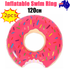 2pcs Pink Inflatable Giant Donut Raft Swim Ring Float Swimming Pool Beach Lounge Pink Coff 120CM-Sports & Fitness > Exercise, Gym & Fitness > Gym Equipment & Accessories-PEROZ Accessories