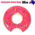 Pink Inflatable Giant Donut Raft Swim Ring Float Swimming Pool Beach Lounge Pink Coff 80CM-Sports & Fitness > Exercise, Gym & Fitness > Gymnastics-PEROZ Accessories