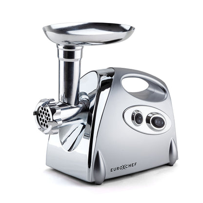 EUROCHEF Electric Meat Grinder, Stainless Steel Mincer Sausage Filler Kibbe Maker, Silver-Meat Mincers-PEROZ Accessories