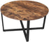 VASAGLE Round Coffee Table Rustic Brown and Black-Furniture > Outdoor > Outdoor Dining Sets-PEROZ Accessories