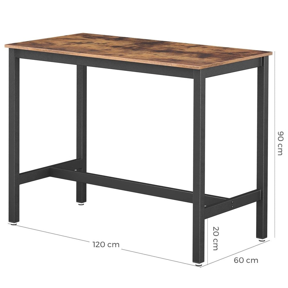 VASAGLE Bar Table Industrial Kitchen Table Dining Table With Solid Metal Frame for Cocktails Bar Party Cellar Restaurant Living Room Wood Look-Furniture &gt; Bar Stools &amp; Chairs &gt; Table &amp; Bar Stools-PEROZ Accessories