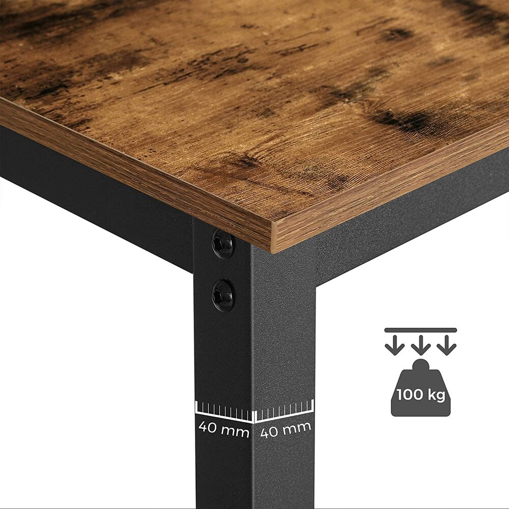 VASAGLE Bar Table Industrial Kitchen Table Dining Table With Solid Metal Frame for Cocktails Bar Party Cellar Restaurant Living Room Wood Look-Furniture &gt; Bar Stools &amp; Chairs &gt; Table &amp; Bar Stools-PEROZ Accessories