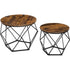 VASAGLE Set of 2 Rustic Brown and Black Coffee Tables with Robust Steel Frame-Furniture > Living Room > Coffee Tables-PEROZ Accessories