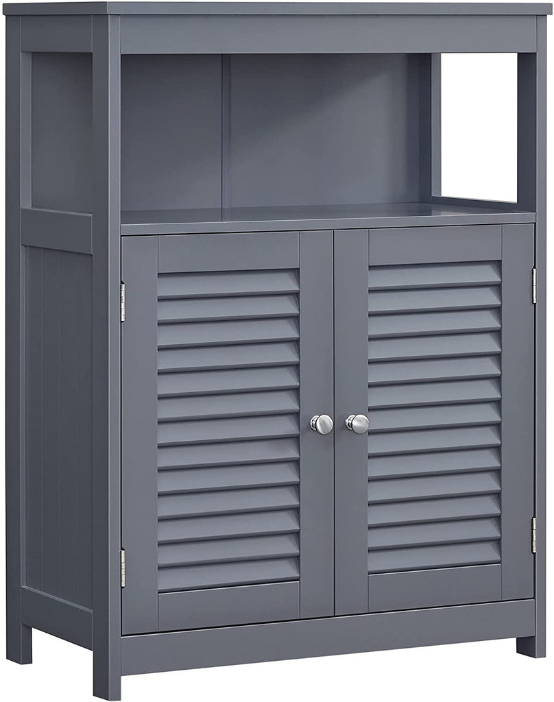 VASAGLE Floor Cabinet with Shelf and 2 Doors Gray-Furniture &gt; Bar Stools &amp; Chairs &gt; Table &amp; Bar Stools-PEROZ Accessories