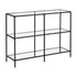 VASAGLE Storage Rack Console Sofa Table with 3 Shelves Steel Frame Tempered Glass Shelf Modern Style Black-Furniture > Bar Stools & Chairs > Table & Bar Stools-PEROZ Accessories