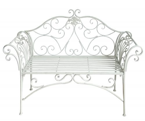 Katerina Bench Ant. White-Furniture &gt; Outdoor &gt; Outdoor Benches-PEROZ Accessories