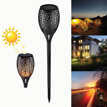 51 LED Bulbs Torch Solar Garden Outdoor Flame Dancing Flickering Light Auto Lamp-Home &amp; Garden &gt; Lighting-PEROZ Accessories