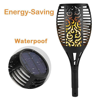 51 LED Bulbs Torch Solar Garden Outdoor Flame Dancing Flickering Light Auto Lamp-Home &amp; Garden &gt; Lighting-PEROZ Accessories