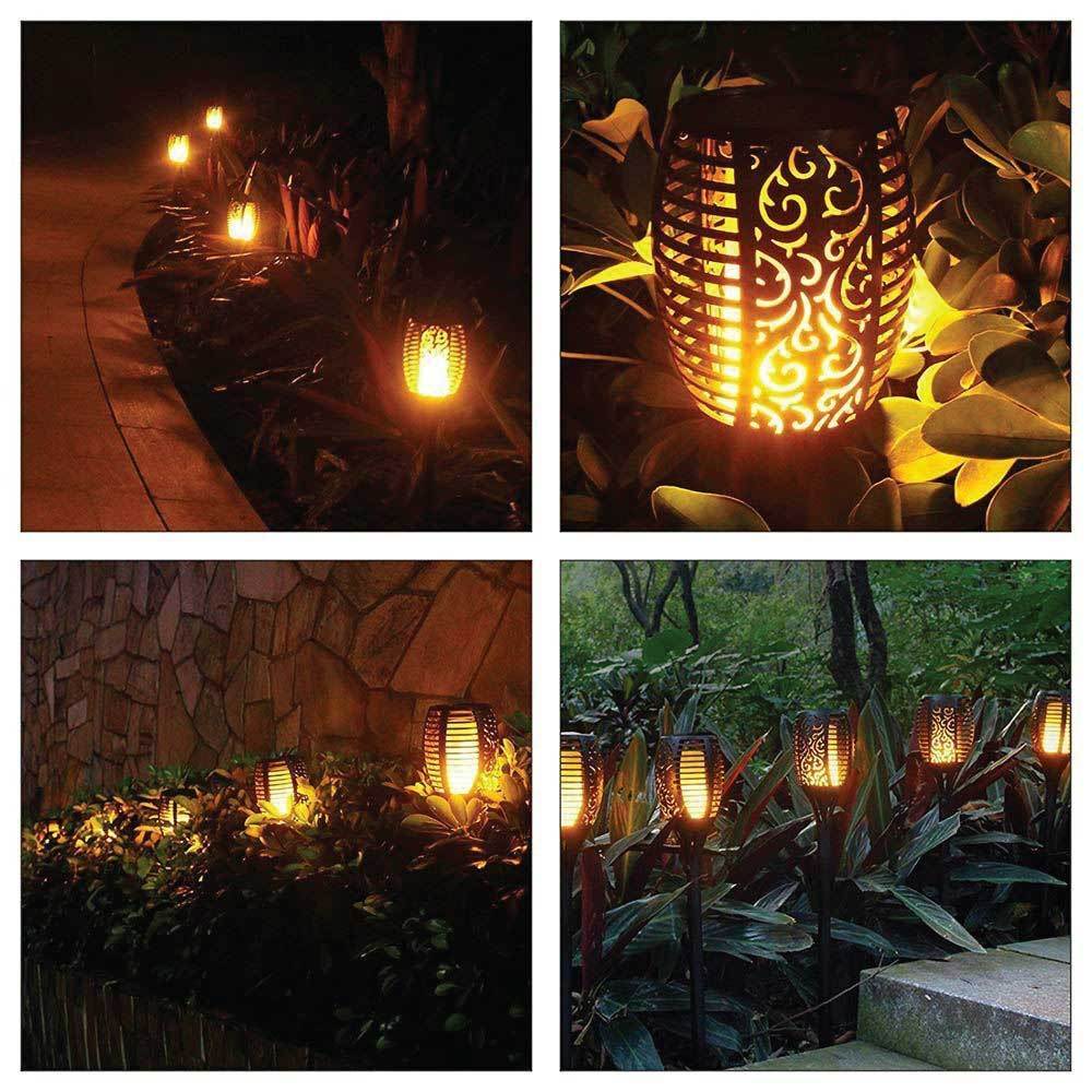 51 LED Bulbs Torch Solar Garden Outdoor Flame Dancing Flickering Light Auto Lamp-Home &amp; Garden &gt; Lighting-PEROZ Accessories