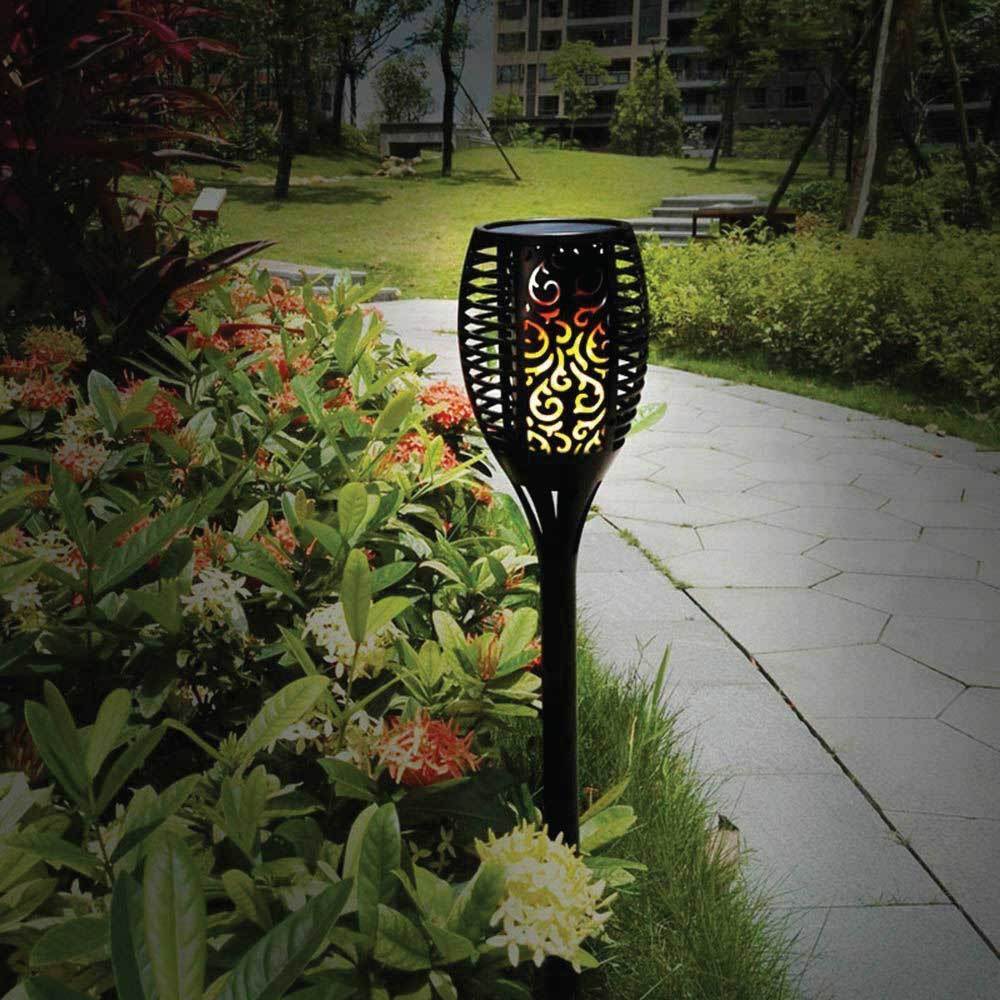 51 LED Bulbs Torch Solar Garden Outdoor Flame Dancing Flickering Light Auto Lamp-Home &amp; Garden &gt; Lighting-PEROZ Accessories