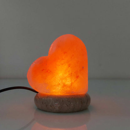 USB Colour Changing Salt Himalayan Lamp - Heart Love Shape Pink Rock LED Light-Home &amp; Garden &gt; Lighting &gt; Table Lamps-PEROZ Accessories