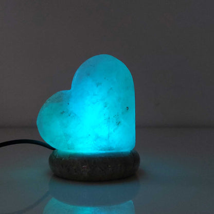 USB Colour Changing Salt Himalayan Lamp - Heart Love Shape Pink Rock LED Light-Home &amp; Garden &gt; Lighting &gt; Table Lamps-PEROZ Accessories