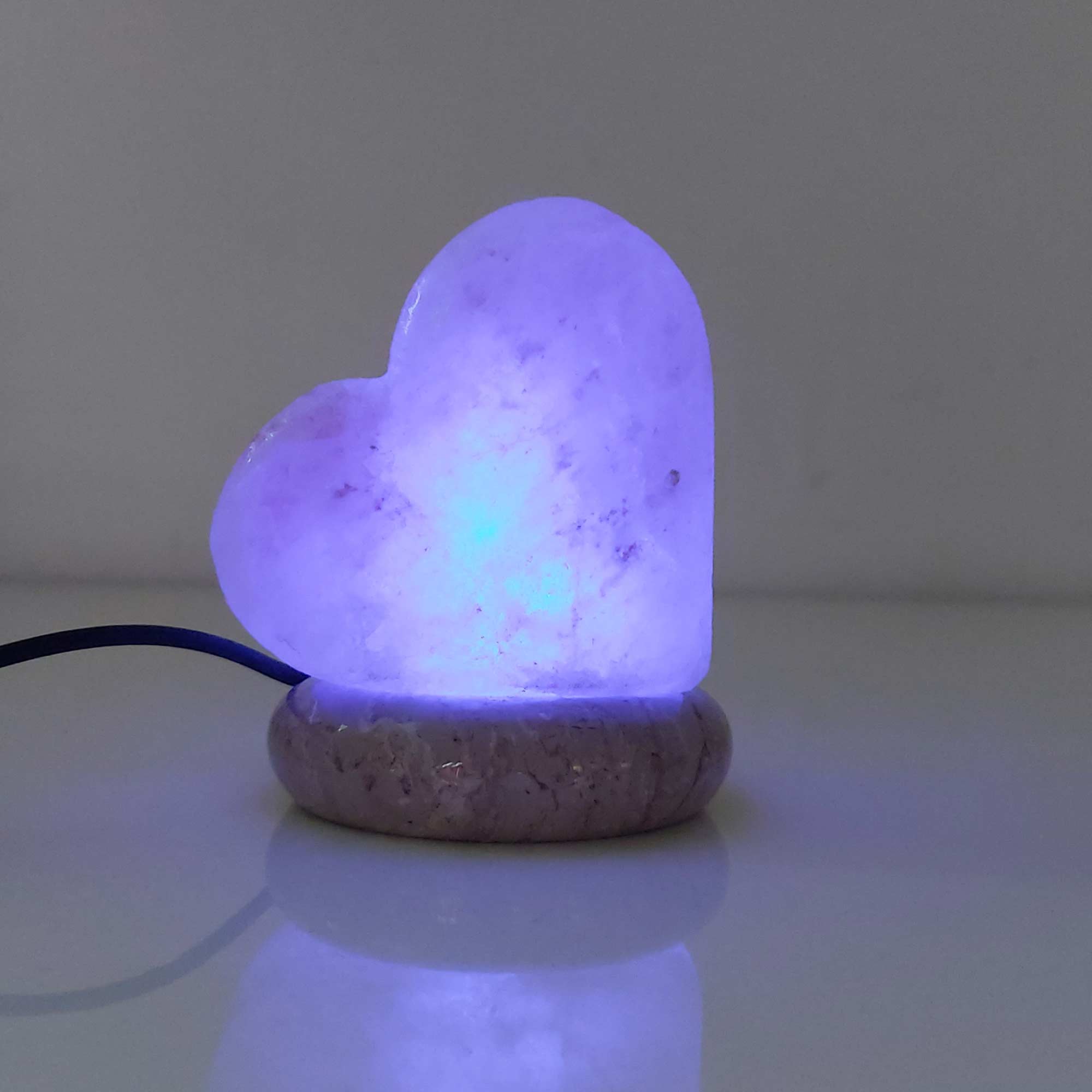 USB Colour Changing Salt Himalayan Lamp - Heart Love Shape Pink Rock LED Light-Home &amp; Garden &gt; Lighting &gt; Table Lamps-PEROZ Accessories