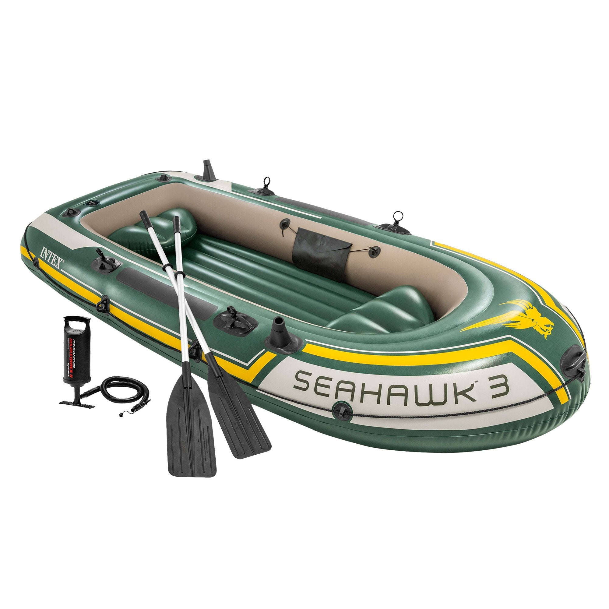 Intex Seahawk 3-person Inflatable Boat Set-Outdoor Recreation &gt; Boating &gt; Boating Accessories-PEROZ Accessories