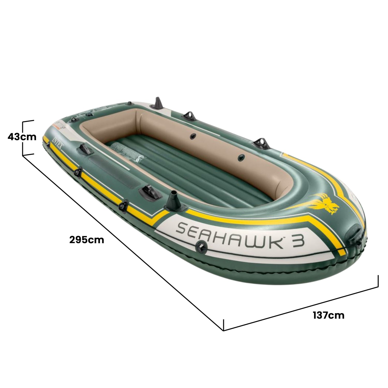 Intex Seahawk 3-person Inflatable Boat Set-Outdoor Recreation &gt; Boating &gt; Boating Accessories-PEROZ Accessories