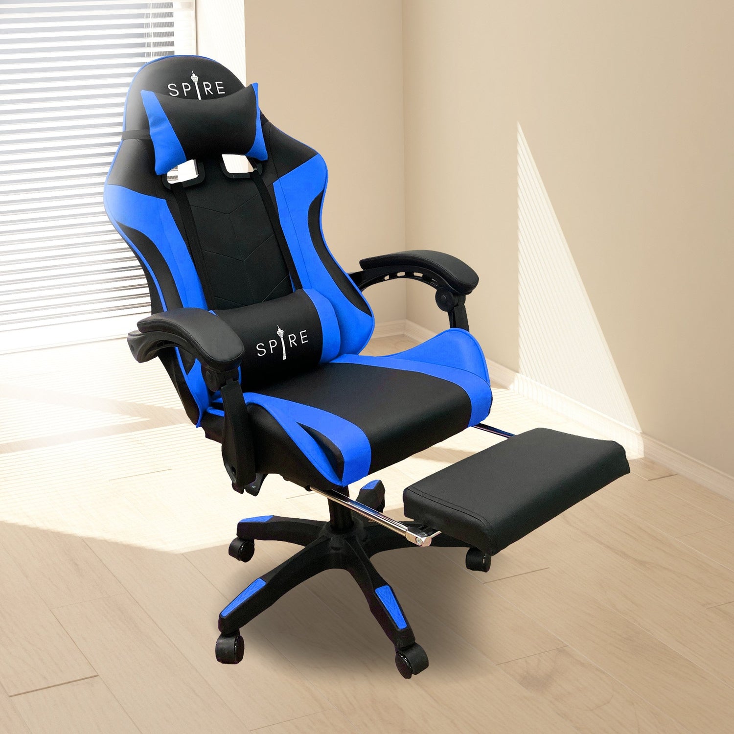 Intex Spire Zinc Blue And Black Adjustable Gaming/office Chair-Furniture &gt; Office &gt; Office &amp; Desk Chairs-PEROZ Accessories